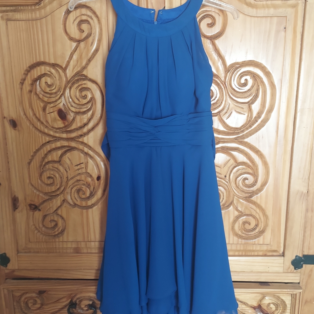 Elegant Blue Sleeveless Dress